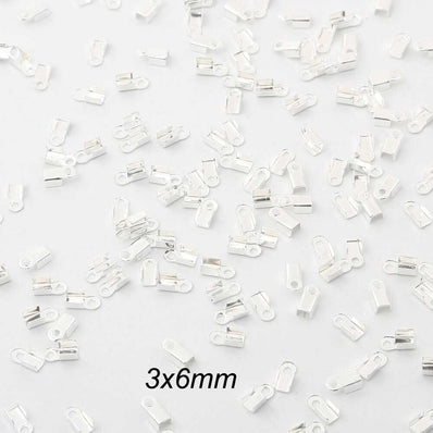200 Pcs Cove Clasps Cord End Caps String Ribbon Leather Clip Tip Fold Crimp Bead Connectors For DIY Jewelry Making Supplies