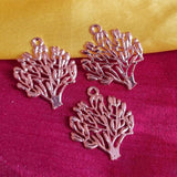 10/Pcs Pkg. Tree of Life Charms for Jewelry Making in Size about 24x29mm Color Rose Gold