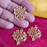 10/Pcs Pkg. Tree of Life Charms for Jewelry Making in Size about 24x29mm Color Shiny Gold