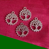 10/Pcs Pkg. Tree of Life Charms for Jewelry Making in Size about 17x20mm Color Rhodium