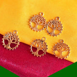 10/Pcs Pkg. Tree of Life Charms for Jewelry Making in Size about 16x18mm Color Gold Oxidized