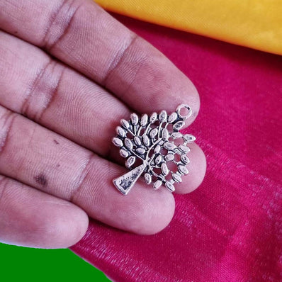 10/Pcs Pkg. Tree of Life Charms for Jewelry Making in Size about 18x22mm Color Silver Oxidized