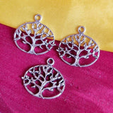 10/Pcs Pkg. Tree of Life Charms for Jewelry Making in Size about 24x24mm Color Silver Oxidized