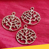 10/Pcs Pkg. Tree of Life Charms for Jewelry Making in Size about 18x20mm Color Rhodium