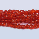 Jewelry Making Crystal Fire polished imported Glass beads Triangular Shape Red Color Transparent 6X5mm Size Approximately  62 Beads in a string