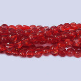 Jewelry Making Crystal Fire polished imported Glass beads Triangular Shape Red Color Transparent 6mm Size Approximately  52 Beads in a string