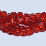 Jewelry Making Crystal Fire polished imported Glass beads Triangular Shape Red Color Transparent 7mm Size Approximately  44 Beads in a string