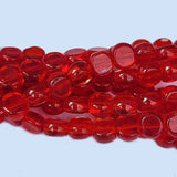 Jewelry Making Crystal Fire polished imported Glass beads Flat disc Shape Red Color Transparent 6mm Size Approximately  56 Beads in a string