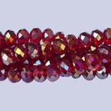 Jewelry Making Crystal Fire polished imported Glass beads Rondelle AB Shape Red Color Transparent 8mm Size Approximately  72 Beads in a string