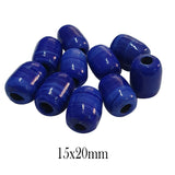 10 Pcs Pack Large Blue Glass Beads Barrel Shape, hole size about 3~4mm