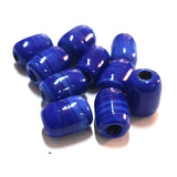 10 Pcs Pack Large Blue Glass Beads Barrel Shape, hole size about 3~4mm