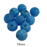 10 Pcs Pack Approx 17mm Large hole glass beads for jewellery making turquoise blue