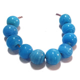10 Pcs Pack Approx 17mm Large hole glass beads for jewellery making turquoise blue