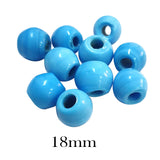 10 Pcs Pack 17~18mm Large hole glass beads for jewellery making turquoise blue color