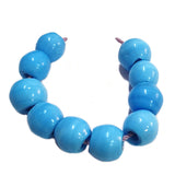 10 Pcs Pack 17~18mm Large hole glass beads for jewellery making turquoise blue color