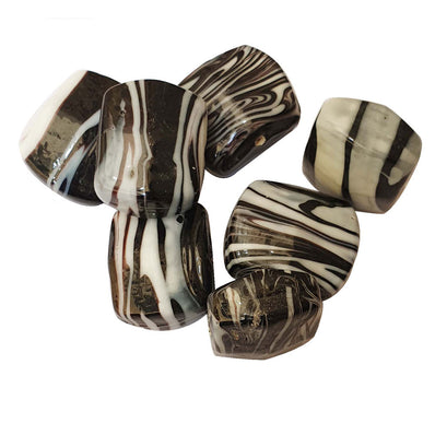 10/Pcs Pkg. Vintage, old rare Beads in Size About 20X26MM Black Color