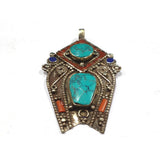 Handcrafted Tibetan jewelry pendant for woman Size 54x86mm. Sold by Per Piece