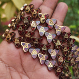 CHAKRA CARVING' 12 MM' ELECTROPLATED BEADS' APPROX 23-24 BEADS SOLD BY PER LINE PACK