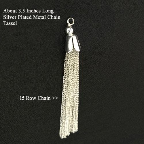 10 Pcs Pack Silver Plated Tussle chain frings for jewellery adornments
