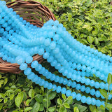 1 LINE PACK' OPAQUE AQUA BLUE LIMITED STOCK CRYSTAL FACETED RONDELLE BEADS 8MM, 70~72 BEADS