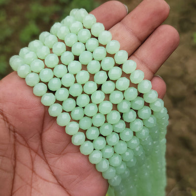 1 LINE PACK' OPAQUE ROSE PINK LIMITED STOCK CRYSTAL FACETED RONDELLE BEADS 8MM, 60~65 BEADS