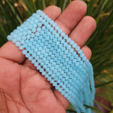 1 LINE PACK' OPAQUE AQUA BLUE LIMITED STOCK CRYSTAL FACETED RONDELLE BEADS 4 MM, 138-140 BEADS