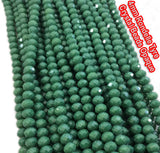 2 Strands/Line Green dark opaque 4mm rondelle Crystal glass beads for jewellery making