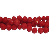 Coral Red Opaque 10x8mm Crystal Glass Beads, Faceted Rondelle 1mm; about69~70pcs/strand