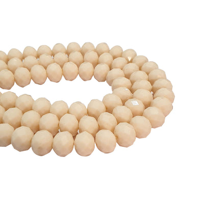 Peach Opaque 10x8mm Crystal Glass Beads, Faceted Rondelle 1mm;  about69~70pcs/strand