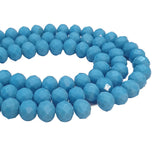 Turquoise Opaque 10x8mm Crystal Glass Beads, Faceted Rondelle 1mm;  about69~70pcs/strand