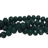 Dark Green Opaque 10x8mm Crystal Glass Beads, Faceted Rondelle 1mm;  about69~70pcs/strand