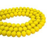 Yellow Opaque 10x8mm Crystal Glass Beads, Faceted Rondelle 1mm;  about69~70pcs/strand