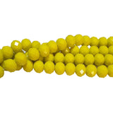 Yellow Opaque 10x8mm Crystal Glass Beads, Faceted Rondelle 1mm;  about69~70pcs/strand