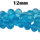 12MM turquoise Transparent RYSTAL RONDELLE ABACUS SHAPE FACETED GLASS BEADS