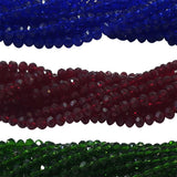 3 Color Set Marron, Dark Blue and Dark Green 4mm Crystal Combo Each 100 Pcs (total 300 beads)