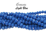 6mm light blue rondelle crystal beads for jewellery making