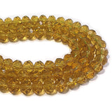 8X6MM CRYSTAL RONDELLE BEADS, CRYSTAL GLASS BEADS FOR JEWELRY MAKING LENGTH OF STRAND: 41 CM ( 16 INCHES ) ABOUT 70~72 BEADS