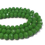 Green 8X6MM CRYSTAL RONDELLE BEADS, CRYSTAL GLASS BEADS FOR JEWELRY MAKING LENGTH OF STRAND: 41 CM ( 16 INCHES ) ABOUT 70~72 BEADS