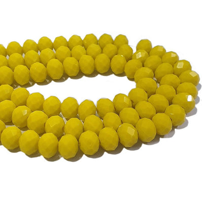 8X6MM CRYSTAL RONDELLE BEADS, CRYSTAL GLASS BEADS FOR JEWELRY MAKING LENGTH OF STRAND: 41 CM ( 16 INCHES ) ABOUT 70~72 BEADS