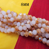 1 LINE PACK/Lot Dual Tone  CRYSTAL FACETED RONDELLE BEADS 8 MM, 70~72 BEADS Peach and Copper Color