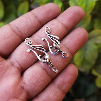 10 PIECES PACK' SILVER OXIDIZED TOGGLE CLASP JEWELLERY FINDINGS