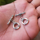 10 PIECES PACK' SILVER OXIDIZED TOGGLE CLASP JEWELLERY FINDINGS