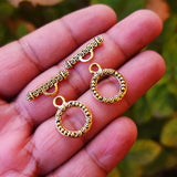 10 PIECES PACK' GOLD OXIDIZED TOGGLE CLASP JEWELLERY FINDINGS