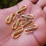 10 PIECES PACK GOLD POLISHED ' HANDMADE S HOOK FOR JEWELLERY MAKING IN SIZE ABOUT 21 MM
