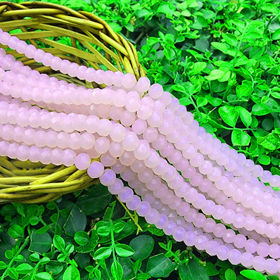 1 LINE PACK' OPAQUE ROSE PINK LIMITED STOCK CRYSTAL FACETED RONDELLE BEADS 6 MM, 80 BEADS