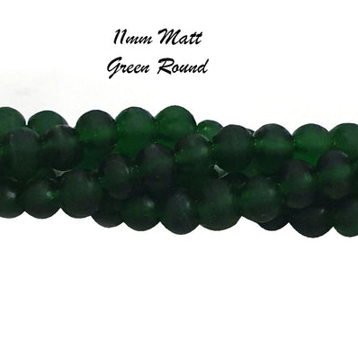 11mm Matt Frosted Glass Beads Sold Per Strand of 16" Line  1 16"Line Approx Beads  40 Pcs Beads