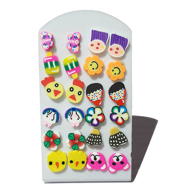 12 Pairs combo Kid girls earring tops