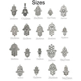 19 Pcs Hamsa Evil Eye Protector charms and Pendants as Per Photos Silver Plated for Jewelry Making