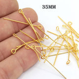50 GRAMS PACK GOLD PLATED EYE PINS SIZE APPROX 35mm LONG