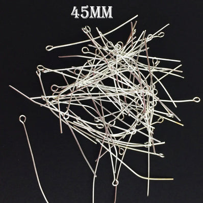 50 GRAMS PACK Silver PLATED EYE PINS SIZE APPROX 45mm LONG